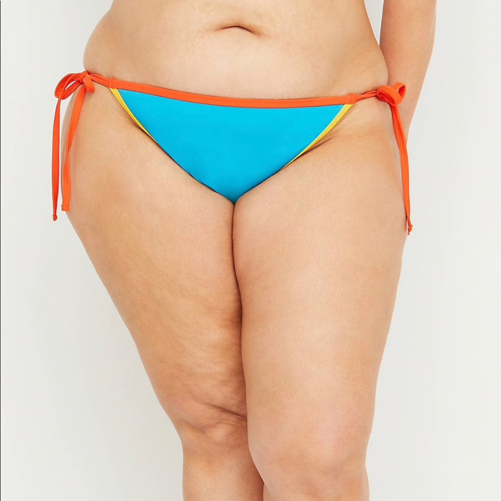 Swim string bikini bottom - contrast trim
